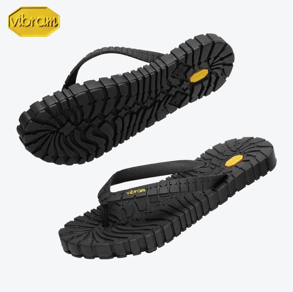 VIRBAM - Tropical Carrarmato Functional Flip Flop Slippers (Black)