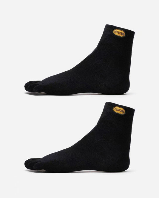 VIBRAM - 2X 四季吸汗羊毛中筒五指襪 (黑色) 兩對裝