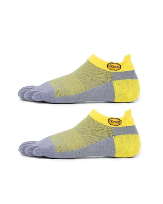 VIBRAM - 2X 短筒五指襪 (黃灰色) 兩對裝